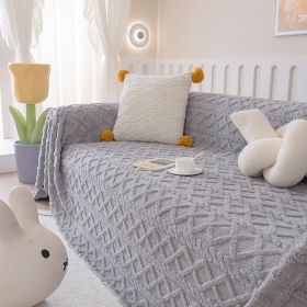 Winter Plush Sofa Towel All-inclusive Cover Thick Blanket (Option: Blue Gray-180 Ã— 420cm)