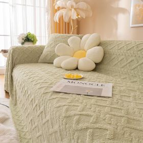 Winter Plush Sofa Towel All-inclusive Cover Thick Blanket (Option: Green-180 Ã— 420cm)